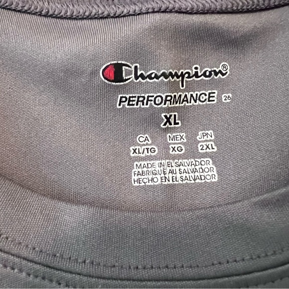 Champion Classic Tshirt Mens Large Charcoal Grey Logo Short Sleeve Tee Size XL - Picture 3 of 6